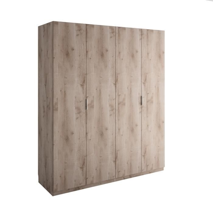 Altea Dressing 4 Portes Battantes Chene Cendre L200xh235xp58cm