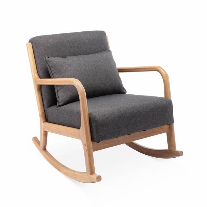 fauteuil à bascule design en bois et tissu - sweeek - lorens - relaxation - contemporain - design