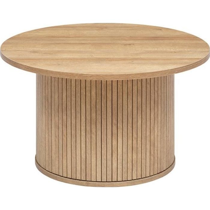 Table basse ronde D70 Colva Atmosphera - Naturel - Meuble de salon - Contemporain - Design
