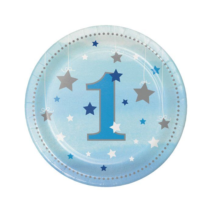 8 Petites Assiettes Premier Anniversaire Garcon One Little Star 18 Cm Cdiscount Maison