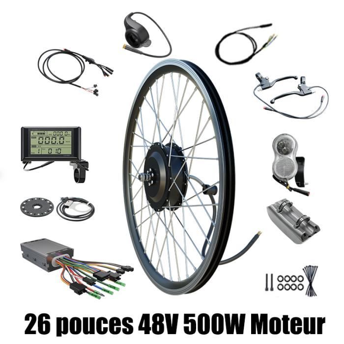 Kit De Conversion Vélo Électrique - Moteur Roue Arrière 20" 48V 500W Avec Cassette - Neuf