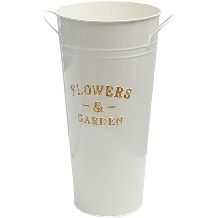 Set De 6 Vases Métalliques Galvanisés - Style Rustique Campagne, Avec Poignées, Pour Décoration Mariage Et Intérieur