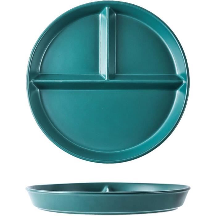 LATRAT Assiette Céramique Divisée 3 Parties - Vaisselle Pour Repas Équilibrés, Enfants Et Adultes
