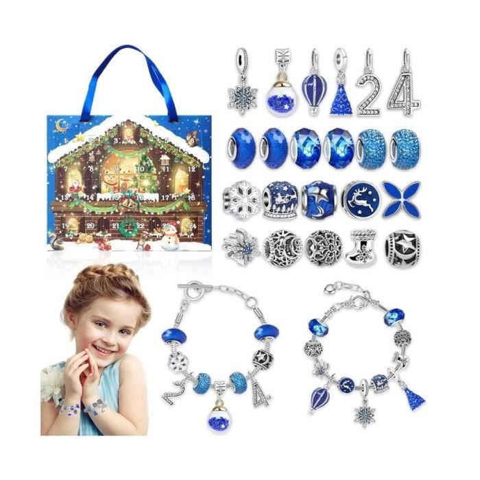 Calendrier de L'Avent Enfant Fille 2024,24 Jours Bijoux DIY pour Enfants  avec 2 Bracelets et 22 Breloques Cadeau de Noel 5-12 ans - Cdiscount Maison