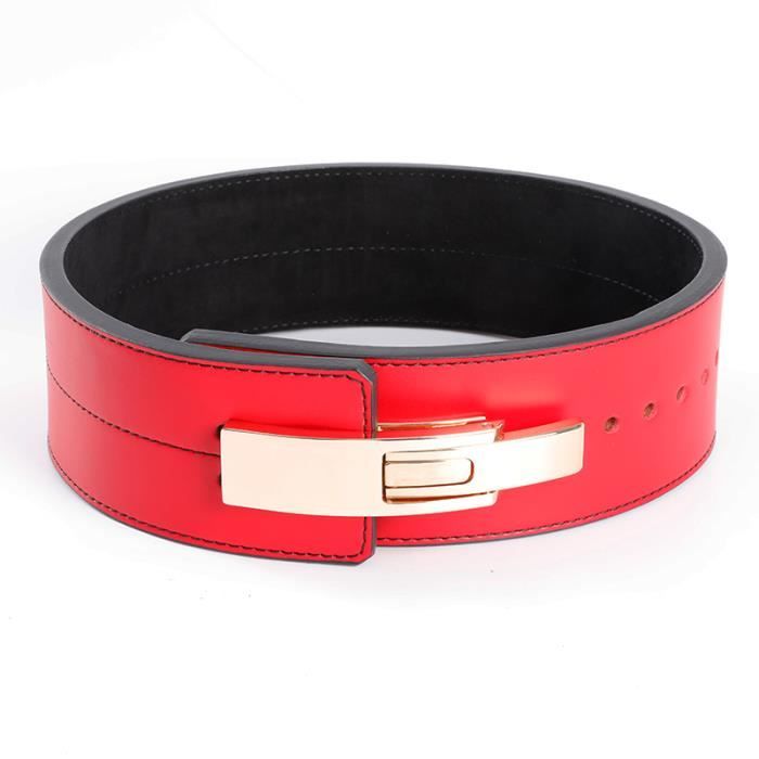 Ceinture de Powerlifting a levier en cuir entrainement de squat soutien de la taille levage de musculation red S waist 70 85cm Cdiscount Sport