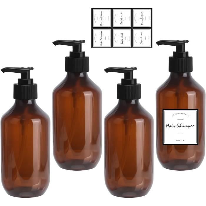 Lot De 4 Pompes Doseuses 1L – Pompe à Sirop, Shampoing, Savon, Distributeur Précis Et Robuste