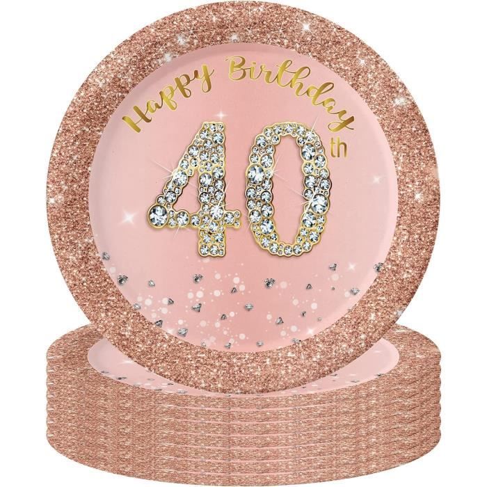 Lot Assiettes Et Serviettes Carton 40e Anniversaire – Décoration Fun 39 1 – Écologique, Jetable – Pour Fête, Anniversaire 40 Ans Vaisselle Jetable écologique Pour Fête