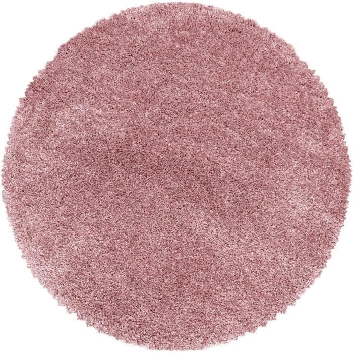 Tapis De Tente En Peluche Douce Pour Enfants - 100 Cm Rond, Rose - Coussin De Jeu Ou Revêtement De Sol - 7