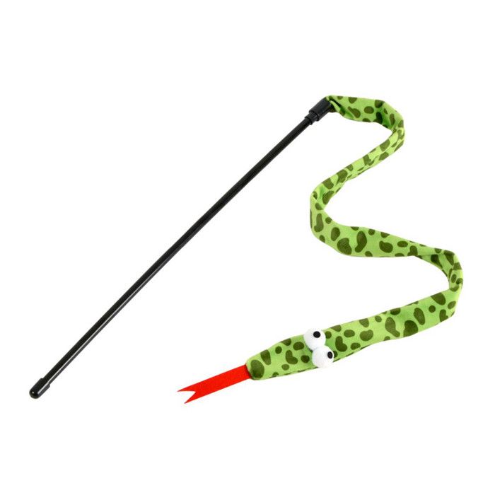 Jouet Pour Chat Canne À Pêche Serpent 40cm Vert