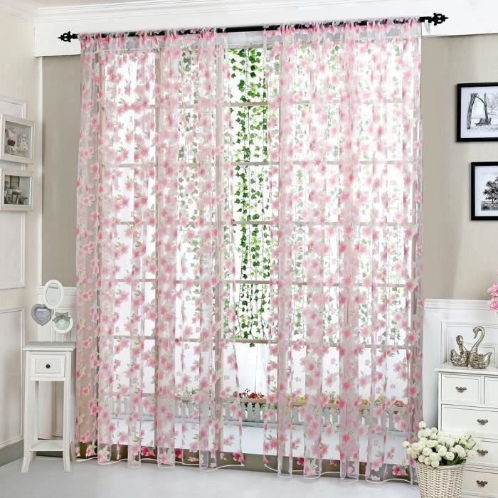 Voilage Fenêtre En Polyester - Écharpe Décorative 1x2 M - Pour Chambre, Salon, Cuisine - Couleurs Vives (Rouge, Jaune, Violet) - 3