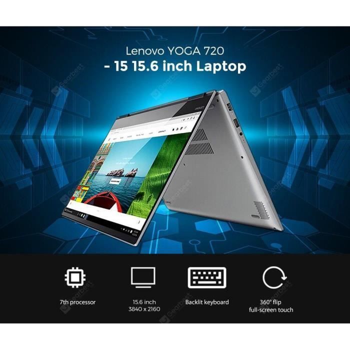 Lenovo YOGA 720 - 15  inch Laptop Intel Core i7-7700HQ CPU HD Graphics  630 G Platinum - Cdiscount Informatique