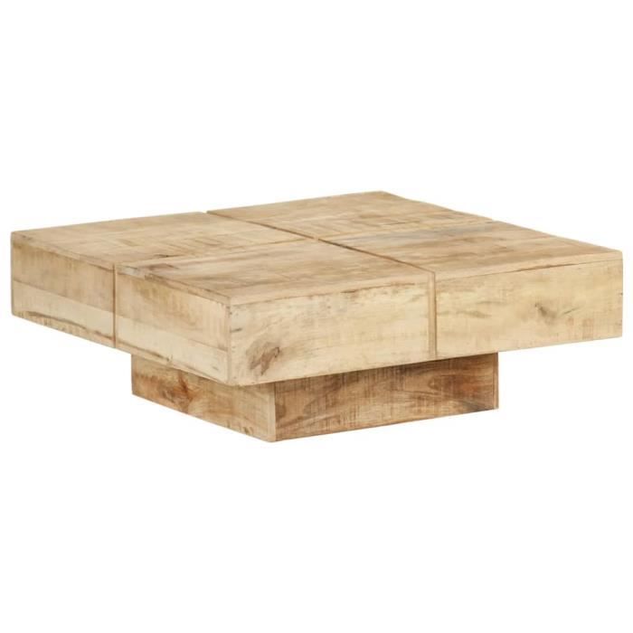 Table basse en bois de manguier massif - 8680Luxe® - Design Moderne - 80x80x28 cm