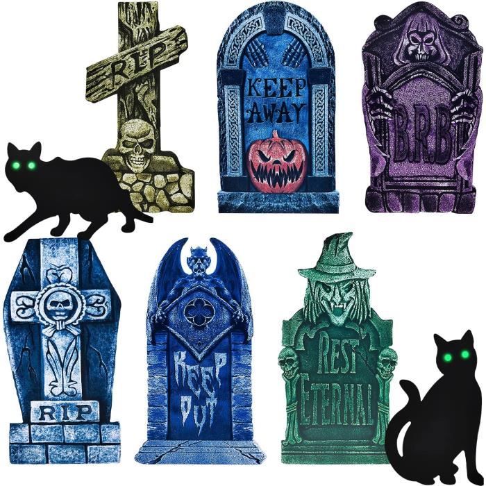 6 Pierres Pierre Tombale Halloween,Halloween Decoration Exterieur