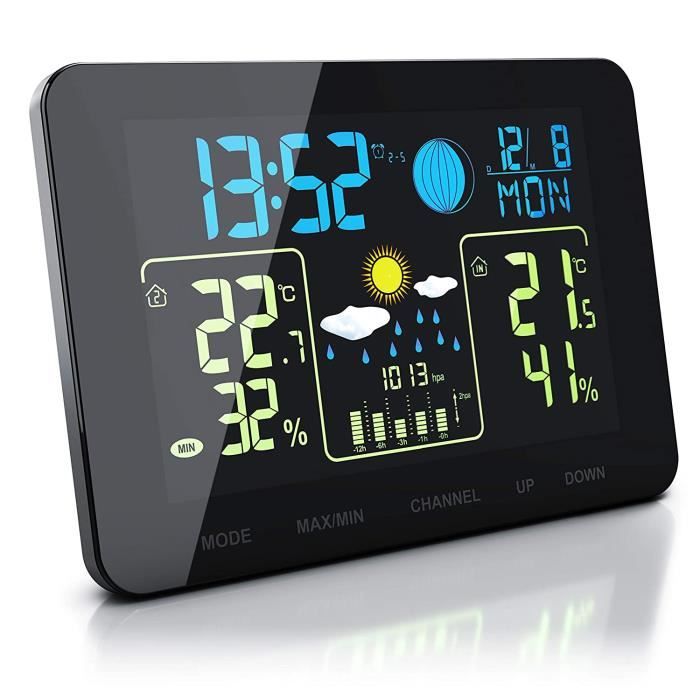 Station météo sans fil avec 3 capteurs à distance, thermomètre
