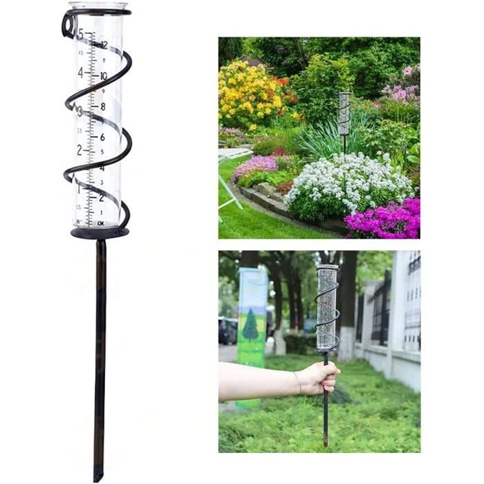 Accessoire Extérieur Pluviomètre Décoratif Colibri - Jauge De Pluie Avec Éclairage Solaire - Pour Jardin, Terrasse - Moulin à Vent Intégré Décoration Jardin Colibri