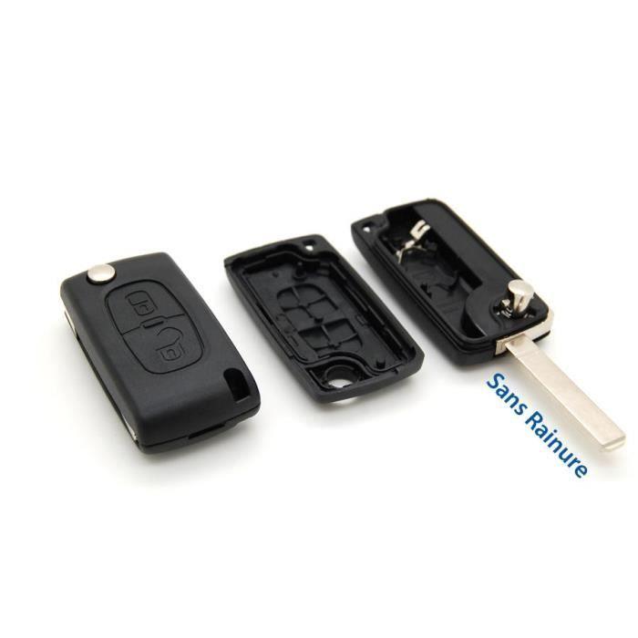 Coque clé plip 2 boutons compatible Citroen C1 C2 C3