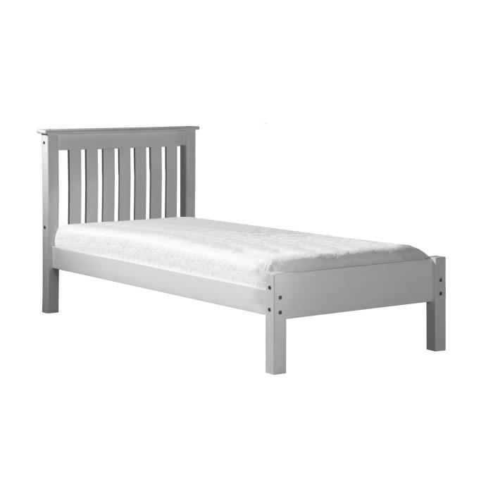 lit simple shaker 90 x 190cm modele standard coloris blanc cdiscount maison
