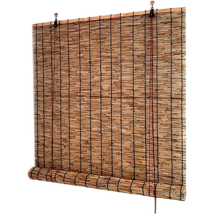 Rideau de Roseau,Store Enrouleur Bambou Romain Rétro,Rideau de Paille
