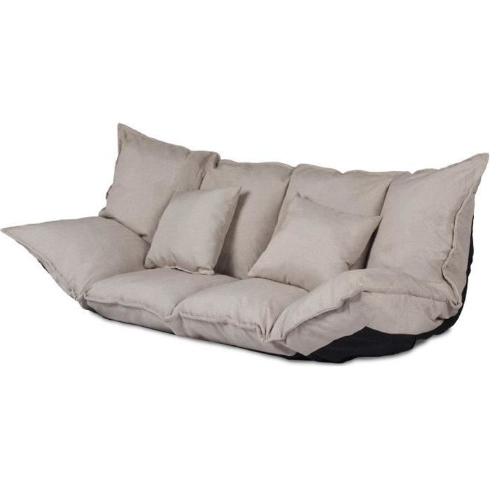 ribelli canape japonais fauteuil bas sans pieds hikui canape de sol creme gris canape creme cdiscount jardin