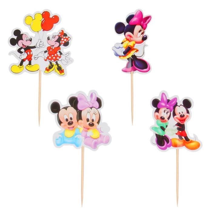 Accessoire Party Non Comestible 24 Décorations Cupcakes Voiture De Course - Thème Anniversaire Garçon - Drapeaux Et Piques Décoration Fête Let's Go Racing