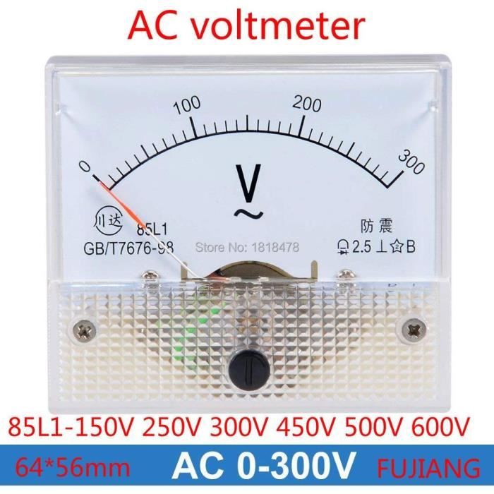 Voltmetro Analogico Da Pannello Uxcell, AC 0-250V, Classe 2.5, Dimensioni 6x7x5cm