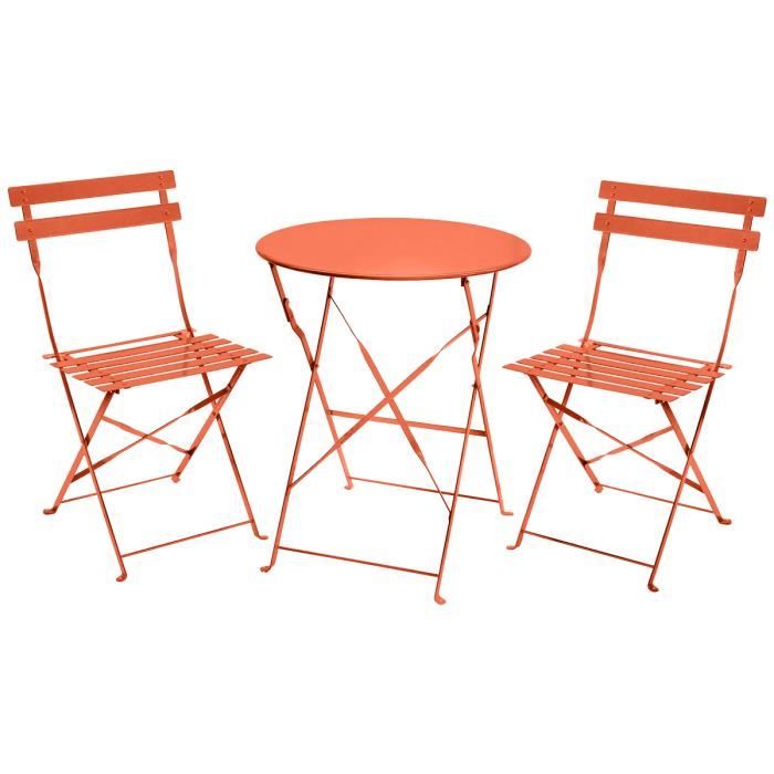 Charles Bentley Salon De Jardin Pliable 3 Pieces Table Ronde 2