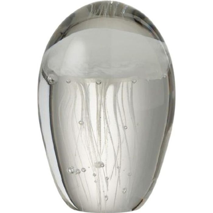 presse papier meduse en verre 10 cm blanc achat vente serre livres cdiscount