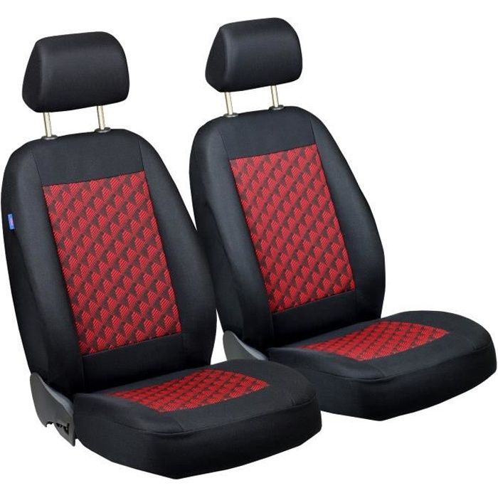 HOUSSES DE SIEGE POUR FIAT PANDA Housses Avant Premium Noir Rouge