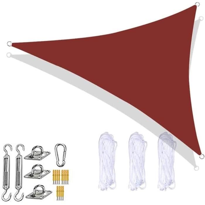 Voile D'ombrage Triangulaire Imperméable Et Anti-UV Pour Terrasse, Jardin, Piscine – 3x3m Avec Cordes Et Boucles