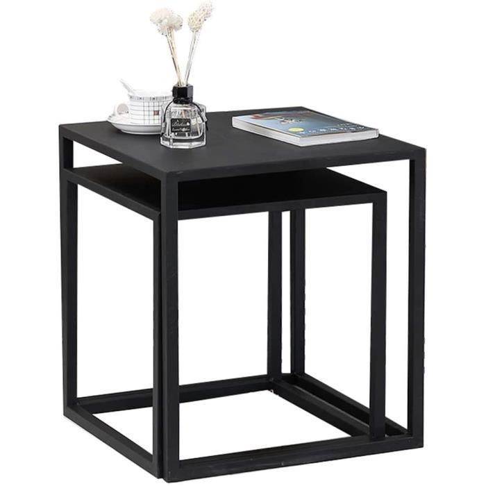 table gigogne zaqi petite table basse tables gigognes modernes pour salon table dextreacutemiteacute en fer noir avec protection356 cdiscount maison