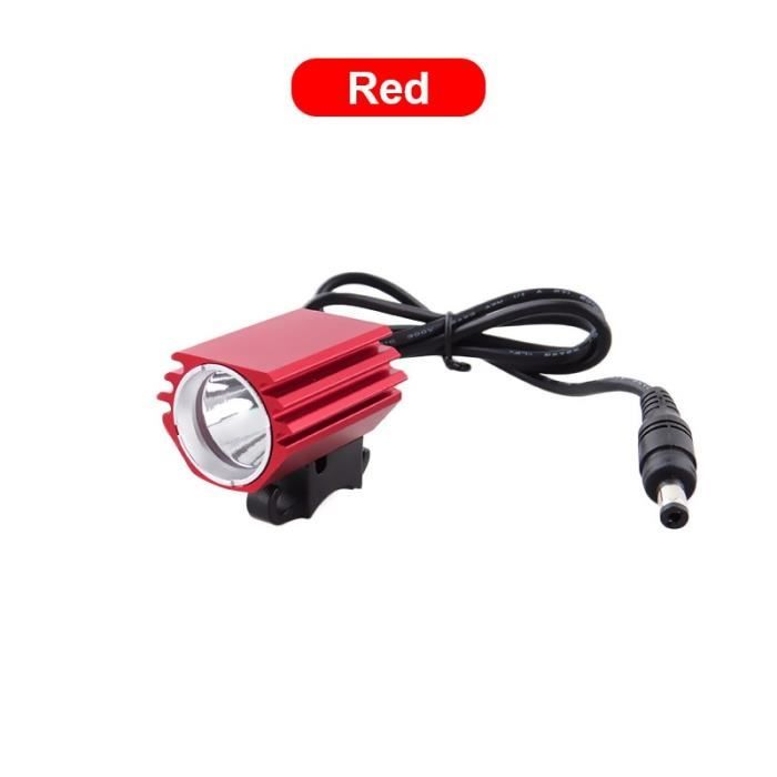 Phare Avant Vélo Super Lumineux COB LED, Noir/rouge, Avec Clip, 3 Piles AAA