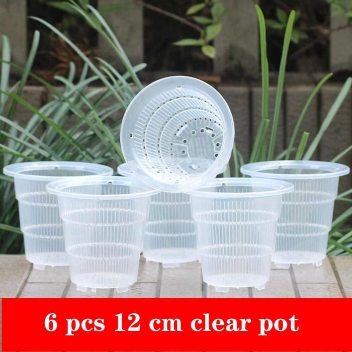 Pots À Orchidées En Plastique Transparent De 14 Cm Avec Plusieurs Trous