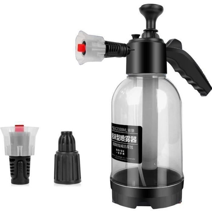 2L Pulvérisateur à Pression a Main, Canon a Mousse Voiture avec buse coudable à 60°, Pistolet à Mousse de Nettoyage de Voiture à Bas