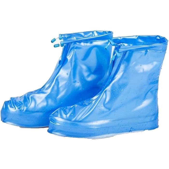 Couvre-chaussures Imperméables Réutilisables - 2 Paires PVC Antidérapant Pluie Neige | Taille Unique 5-10 Homme Femme
