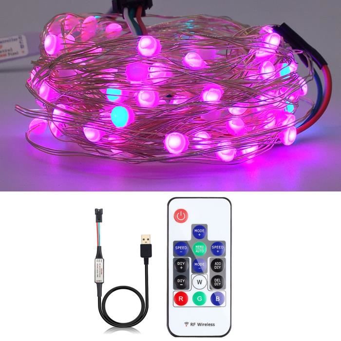 Kit USB DIY 14Keys 10m Guirlande lumineuse décorative LED, dc 5v, USB,  WS2812B, rvb, Bluetooth, couleurs adre - Cdiscount Maison