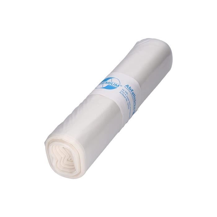 Sacchi Per Immondizia DEISS PREMIUM Trasparenti - 120 Litri, Tipo 60, 25 Pezzi