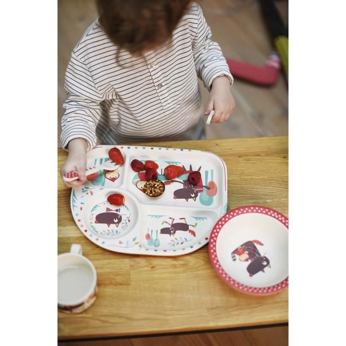 Ebulobo Assiette Mixte A Compartiment Composition A Base De Poudre De Bambou Et Mais Collection Louloup 27 X 21 Cm Lavab Cdiscount Puericulture Eveil Bebe