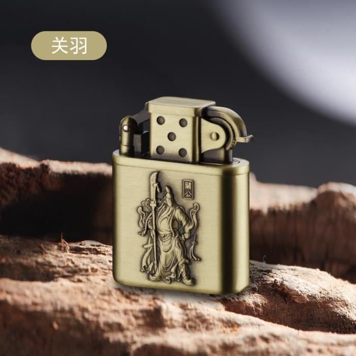 Briquet torche en laiton sans silex rétro coupe vent roue de broyage Kerosene tuyau d39huile