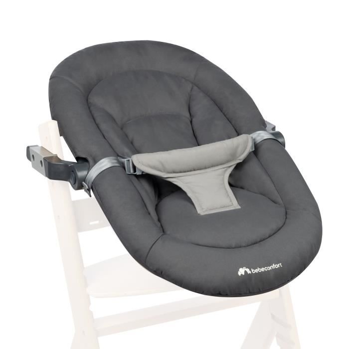 BEBECONFORT Timba baby, Transat bébé, compatible pour chaise haute Timba , de la naissance jusqu'à 6 mois, Tinted Graphite