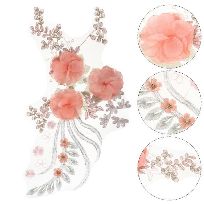 Arricraft 1 Pc Fleur Or Paillettes Appliques, Vintage Floral