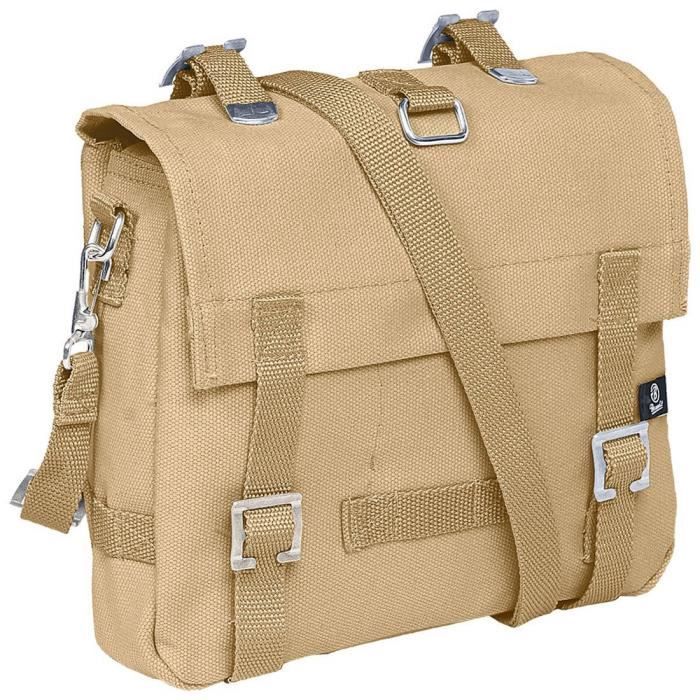 Sacoche Militaire Beige – Bandoulière Vintage – Toile Acrylique – Unisexe