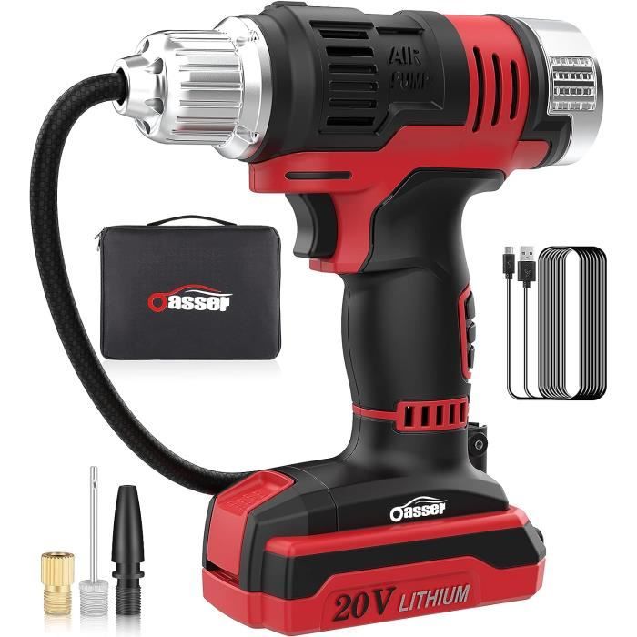Compresseur Air Voiture Portatif WYRIAZA - 10000mAh, 150PSI, Sans Fil - Gonfle Pneus, Vélos, Ballons