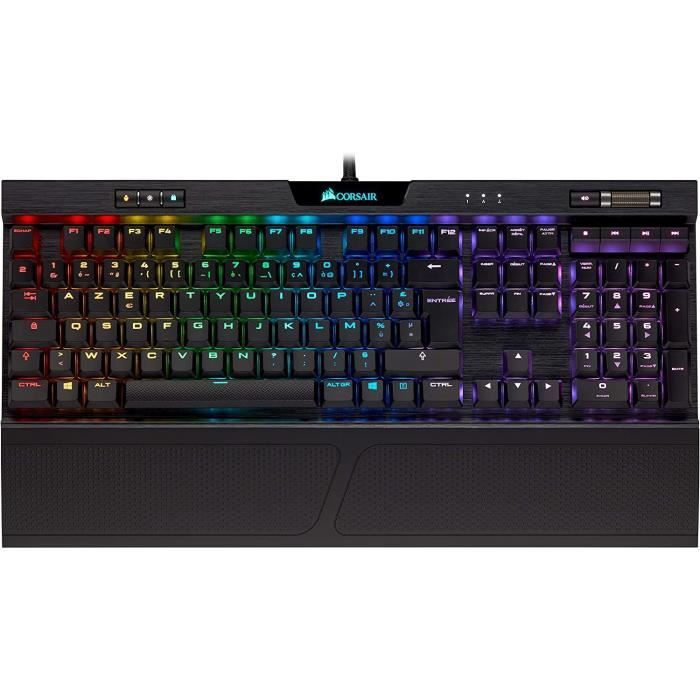 Clavier Mécanique Corsair K70 RGB MK2 MX Silent - Azerty Français - Occasion Fonctionnel - RGB, Repose-poignet