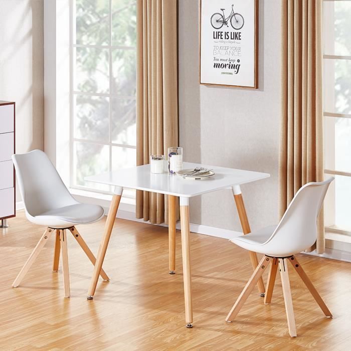 Designetsamaison Table A Manger Carree Scandinave En Bois