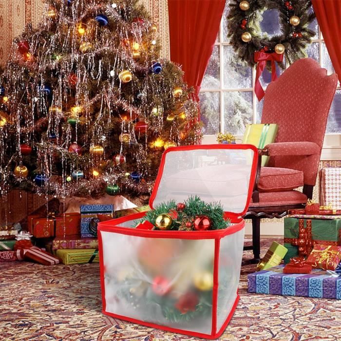 EJ.life Boîte de rangement transparente pour décorations de sapin de Noël -  Cdiscount Maison