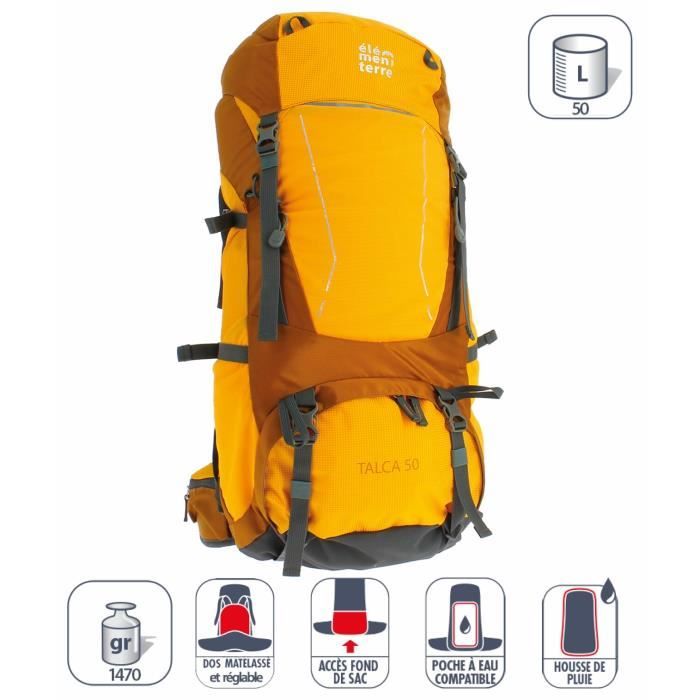 Sac à dos Élémenterre Talca 50 - jaune/yellow - 50 L