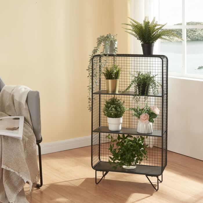 Étagère autoportante Volda métal 90 x 50 x 19 cm noir