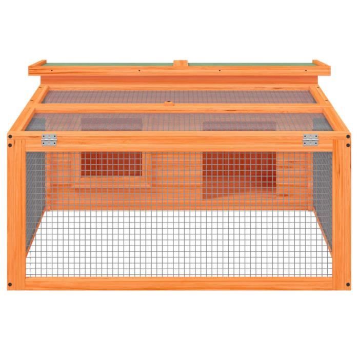 Clapier - ESTINK - 1175x97x475 cm - Bois de pin massif - Extérieur - Pour lapins et petits animaux