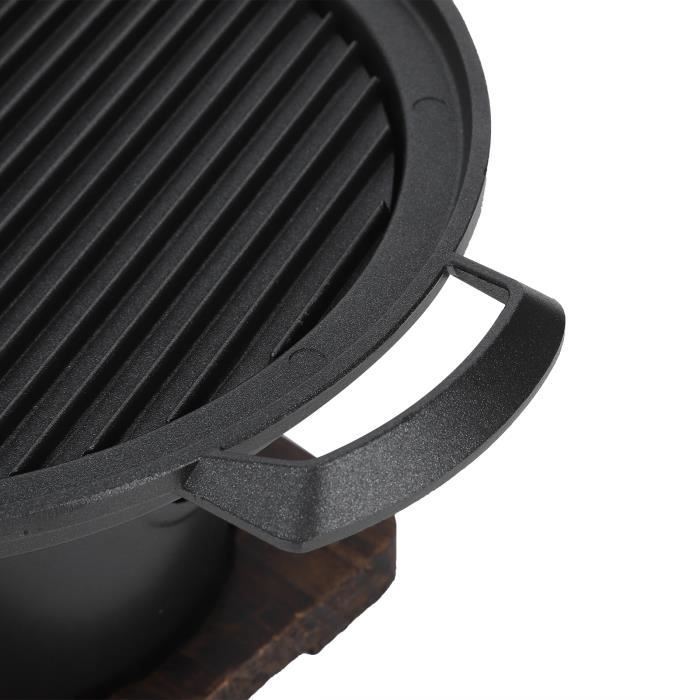 Plaque De Barbecue Coréen Ronde Antiadhésive 30cm – Alliage D’aluminium – Pour Grillades En Plein Air Ou à La Maison - 2