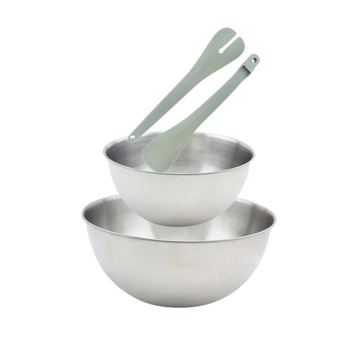 Set de 2 Saladiers et couverts à salade FACKELMANN 205 et 25 cm